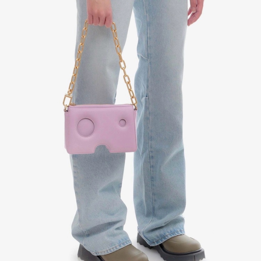 OFF-WHITE Burrow 20 Cutout Lilac Leather Shoulder bag NWT & Dustbag - MSRP $2444 - Picture 3 of 4
